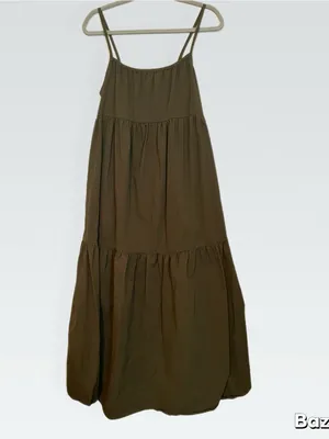 Olive Tiered Cotton Spaghetti thumbnail 3