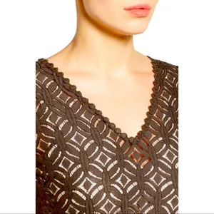 Nic + Zoe First Bloom Dark Truffle Brown Lace Overlay Dress XS thumbnail 7