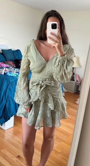 Hello Molly Green Ruffle Dress thumbnail 2