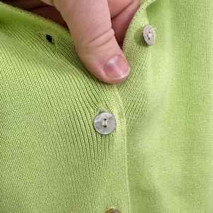 Vintage 90s Pastel Lime Green Sweater Set Striped Trim Clueless Preppy‎ Momcore thumbnail 7