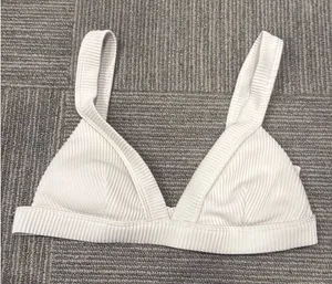 Hollister Swim Top Bikini white striped textured thumbnail 1