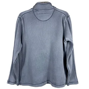 Tommy Bahama 100% Cotton Grey/Blue Half Zipup Sports Sweater Women’s Size M thumbnail 2