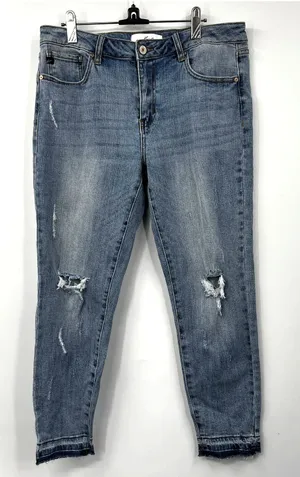 KanCan Mid Rise Distressed Skinny Jeans Stretch KC5055L-SF Blue‎ Size 31 Womens thumbnail 1