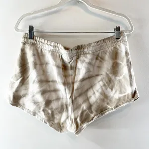 Z Supply Cotton High Rise Tie Dye Lounge Shorts White Gray Medium thumbnail 5