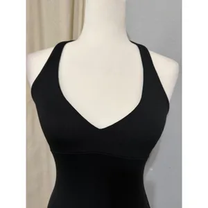Y2K Bebe Womens Size M Black V-Neck Halter Top Slim Fit Open Back Made in USA thumbnail 8