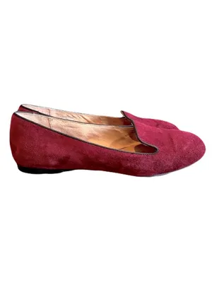 Tahari ‘Clementine’ Burgundy Suede Smoking Slipper Loafers, Size 7 thumbnail 2
