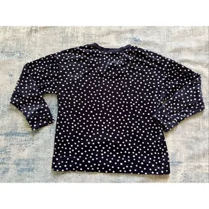 Nautica Navy Blue Polka Dot Plush Velour Pajama Set Women's Small thumbnail 2