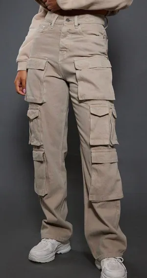 Pretty Little Thing Straight Leg Cargo Pants High Waisted thumbnail 1