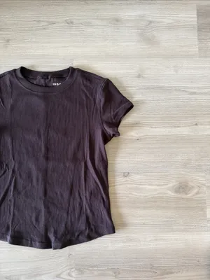 Industry Ribbed Short Sleeve Crewneck Tee with Curved Hem thumbnail 2