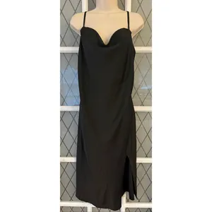 Forever 21 Black Cowl Neck Slip Dress Y2K Party Vibes – Womens Size 0X thumbnail 2