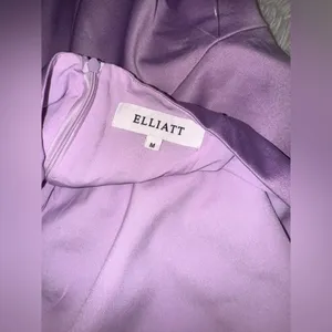 NWOT Elliatt Camo Asymmetric Satin Cocktail Dress in Lavender Sz M thumbnail 4