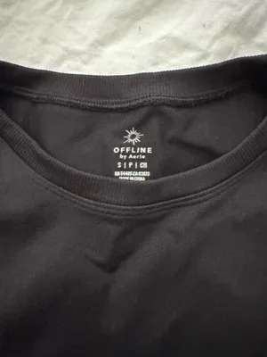 OFFLINE by Aerie Workout Tee Black Crop thumbnail 3