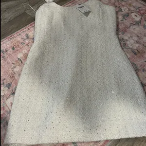 NWT Mango sequin knitted mini dress in light beige size‎ 6 thumbnail 3