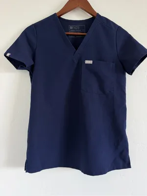 FIGS Catarina One-Pocket Scrub Top XXS Navy Blue Technical Collection thumbnail 1