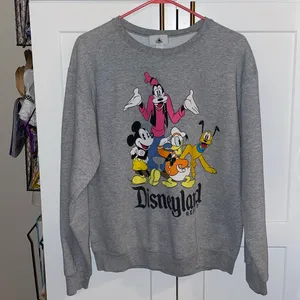 Disney Vintage 07 Disneyland Gray Crewneck Sweatshirt Mickey Mouse Donald Duck Goofy thumbnail 2