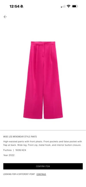 ZARA Pants Wide-Leg Menswear Fuchsia S thumbnail 5