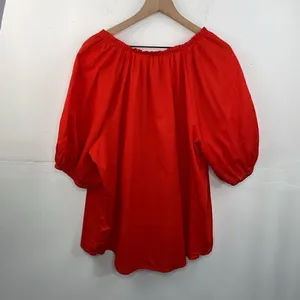 Knox Rose Boho Peasant Style with tassel tie orange red Puffy Sleeves size 2X thumbnail 3