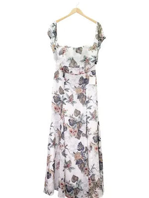 NWT Lulus Ray of Sunshine Maxi Dress Size XL White Floral Off Shoulder Wedding thumbnail 6