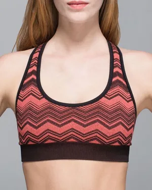 Lululemon Ebb & Flow Racerback Bra Reversible Heathered Electric Coral Size 4 thumbnail 1