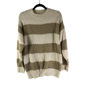Universal Thread Womens Striped Sweater Tunic Oversized Beige & Cream Size XS thumbnail 3
