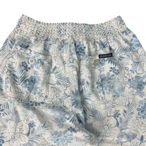 Beau Dawson Blue White Floral Linen Blend Wide Leg Tie Front Pants size L 10 12 thumbnail 13
