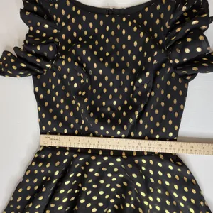 NWT‎ IEENA Mac Duggal Black Gold Metallic Polka Dot Ruffle Dress Size 4 Classic thumbnail 14