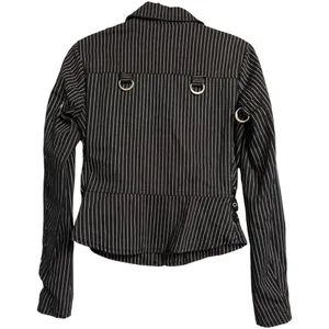 Tripp NYC Black White Striped Asymmetrical Zip Biker Jacket Moto Size M thumbnail 4