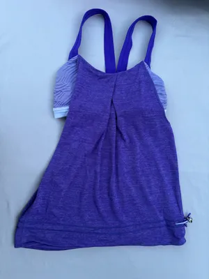 Lululemon Rest Less Tank Top Heather Bruised Berry Wee Striped Women’s Size 2 thumbnail 1