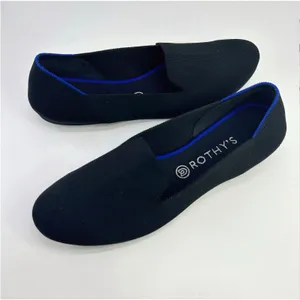 Rothys The Loafer Black Knit Royal Blue Trim Slip On Comfort Size 12 Minimalist thumbnail 11
