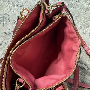 Coach Mini Brooke Carryall Satchel Pink Glitter Crossgrain Leather Gold thumbnail 11