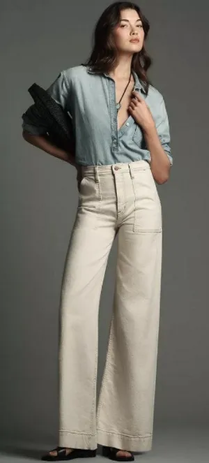 Pistola Penny Utility High-Rise‎ Wide-Leg Jeans Size 28" thumbnail 1