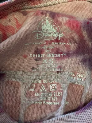 Disney Walt Disney World Spirit Jersey Sweatshirt Womens XS Pink Tie Dye Glitter thumbnail 9
