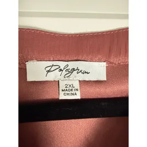 Polagram‎ Mauve Rose Pleated Metallic Ruffle Midi Dress 2XL Long Sleeve Smocked thumbnail 3