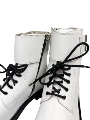 Allsaints Brigade White Leather Combat Boots Size 39 US 9 thumbnail 9