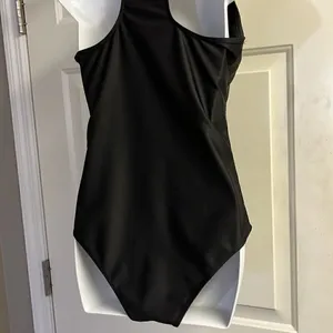 SHEIN Black One Piece Plunging Neckline with Tie and Razorback Swimsuit- Large thumbnail 10