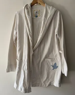 Aerie Y2K Old Logo White‎ Hooded Bath Robe thumbnail 1