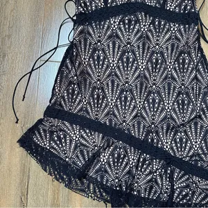 For Love & Lemons Bright Lights Mini Dress in Black Size Large Lace Asymmetrical thumbnail 4