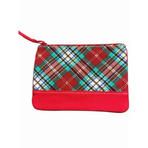 Lands End Red Plaid Fabric Wristlet‎ thumbnail 2