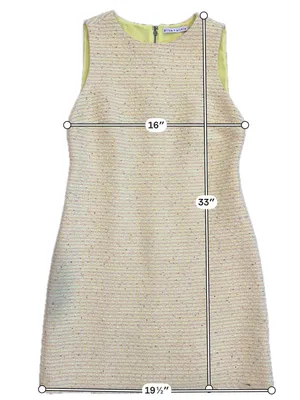 Alice + Olivia Clyde Neon Yellow Tweed Sequin Shift Mini Dress Size 2 thumbnail 7