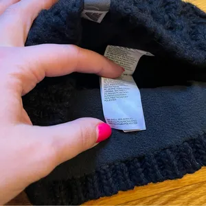 The North Face black knit flannel lined winter hat thumbnail 4