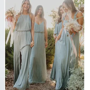 Show Me Your Mumu Bridesmaid Heather Halter Dress in‎ Silver Sage Crisp Large thumbnail 6