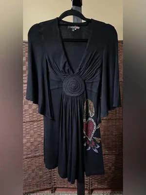 Ed Hardy by Christian Audigier Embellished Tunic Top / Dress – Black – Small thumbnail 4
