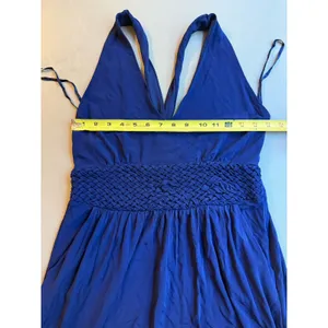 MAEVE ANTHROPOLOGIE Yuma Navy V-Neck Crisscross Back Maxi Dress Size 12 thumbnail 9
