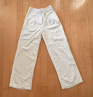 Princess Polly Sofi natural white cotton pants thumbnail 2