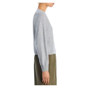 NWT Aqua Button Front Sweater Cashmere V-Neck Cardigan V10337 Light Gray XL thumbnail 4