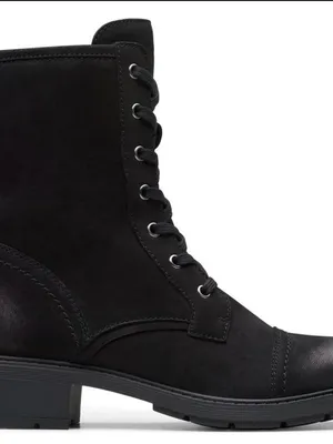 Clarks Black Lace-Up Women's Combat Boots thumbnail 4