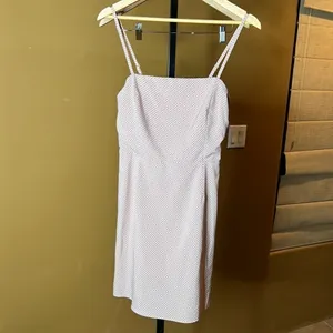 Showpo Blush Pink White Polka Dot Lace-Up Back Mini Dress AU 10 US 6 thumbnail 3