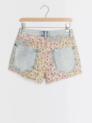 Farm Rio Ultra High-Rise Patchwork Denim Shorts thumbnail 6