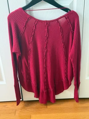 Free People We The Free Catalina Thermal in Red thumbnail 3