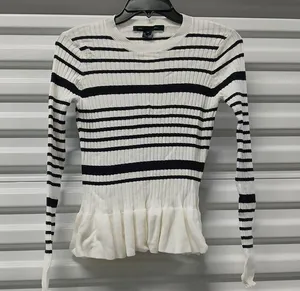 French Connection Crew Neck Peplum Sweater Womens Small Long Sleeve Stretch Knit thumbnail 4